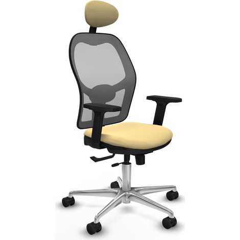 Sedia da ufficio piqueras y crespo Jorquera crema pelle sintetica (1/2)