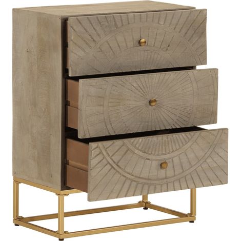 Maison Exclusive - Cassettiera 55x30x76 cm in Legno Massello di Mango e Ferro (1/5)