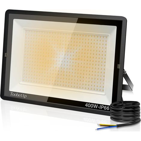 400W Projecteur LED Extérieur, Spot LED Exterieur 40000LM Super Lumineux 3500K Blanche Chaude Éclairage de Sécurité Extérieur IP66 Imperméable pour Garage Jardin Terrasse Parking (1/5)