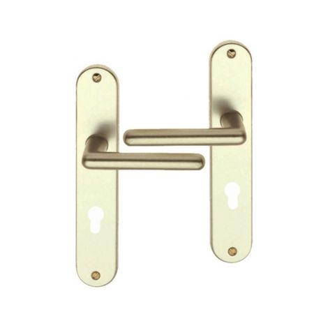 Ouvre&Déco – Poignées de porte TIGNES à cylindre – Aluminium F2 – Entraxe 195 mm – Compatible avec serrures à relevage 3/5 points (1/2)