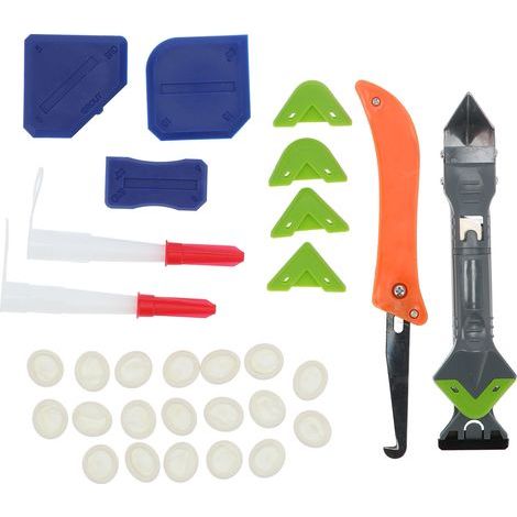 Kit d'outils de calfeutrage, nettoyage de colle, grattoir pour enlever le coulis en Silicone, pour fenêtre de sol (1/5)