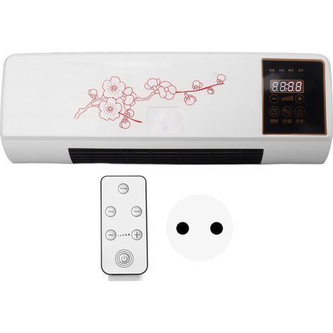Wall-mounted electric fan for air conditioner. Easy to use. Thermal protection. Timer. Heating and cooling. (1/5)