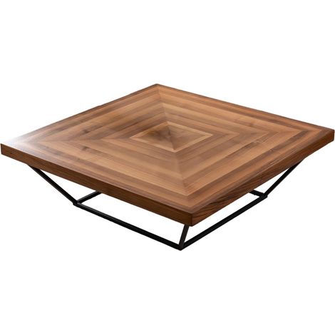 Niedriger Holztisch "Cora" - 100 x 100 x 32 cm - Nussbaum