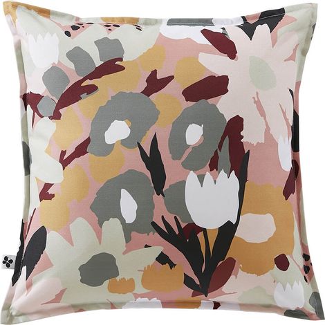 CAMELIA - Coussin 60x60 Déhoussable Tissu Déperlant Motif Fleuri (1/4)