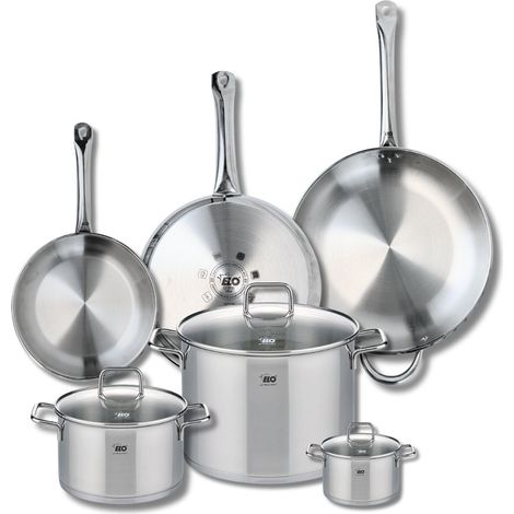 Ensemble de 3 Poêles de cuisson 24, 28 et 32 cm et 3 faitouts 12, 20 et 26 cm Elo Profi Citrin (1/5)