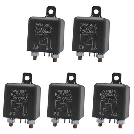 Relé aislador de batería 5X 12 V 4 broches WM686, relé normal abierto RL/280 200 A, para interruptor de marcha/arrêt de voiture (1/5)