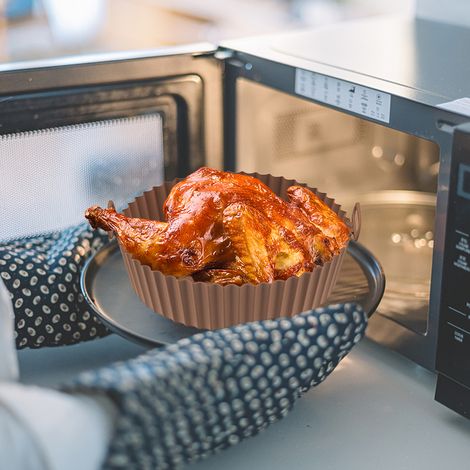 Cuvettes en silicone pour friteuse à air chaud, panier de cuisson réutilisable en silicone résistant aux hautes températures, doublure en silicone de qualité alimentaire (1/5)