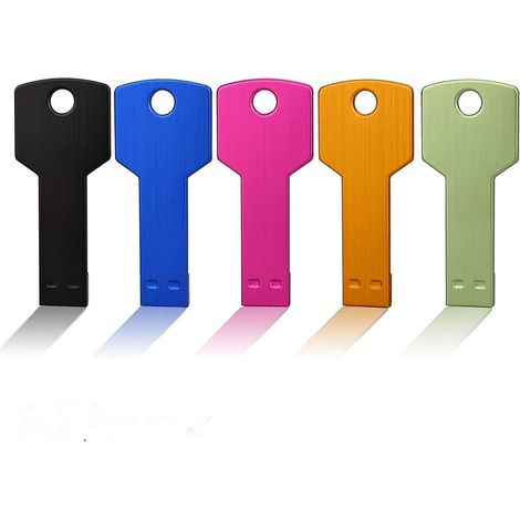 Lot de 5 Clé USB 32 Go Clés USB 2.0 en métal étanche Clef USB 32Go USB 2.0, Multicolore Flash Drive pour Ordinateur Portable PC (Noir, Rose, Vert, Or, Bleu) (1/5)