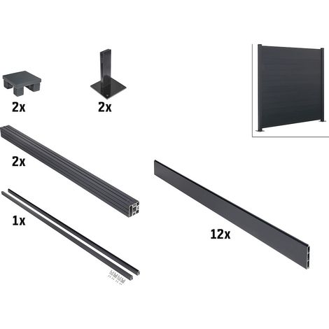 Steckzaun-Set Aluminium L: 180 cm H: 180 cm