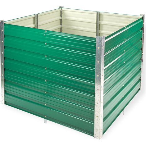 Metall Hochbeet 1,0x1,0x0,8m Rosendaal grün Gartenbeet Gemüsebeet Langlebig Verzinkt