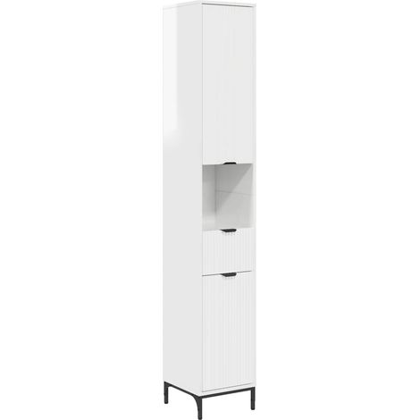 Maison Exclusive - Badezimmerschrank mit Tür Hochglanz Weiß 31,5 (1/5)