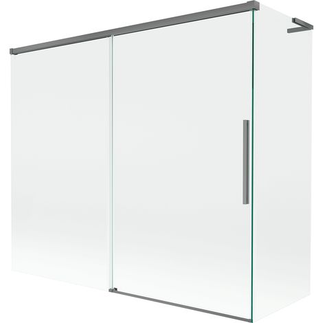Mexen Rox L paroi de baignoire 2 volets coulissants 180 + 90 x 150 cm, transparent, métal gun - 8C9L-180-090-95-00