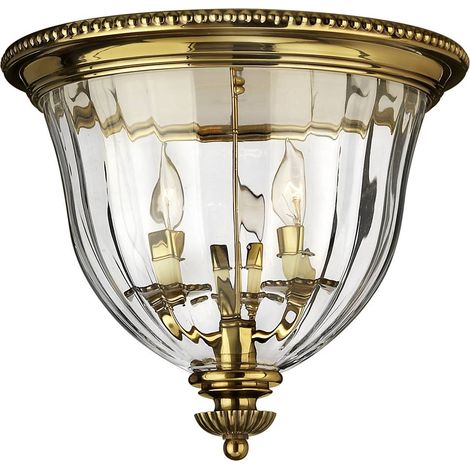 Elstead Cambridge - Plafoniera a 3 luci da incasso in ottone brunito, attacco E14 (1/5)