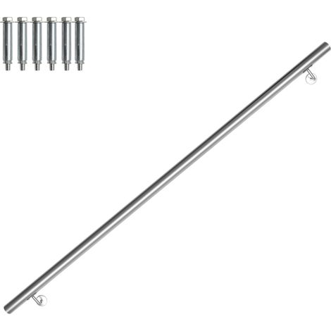 TolleTour Treppengeländer Handlauf 200 cm Ø42 mm aus 304 Edelstahl, Wandgeländer gebürstet, stabiler Haltegriff für Innen Außen Treppe Balkon (1/5)