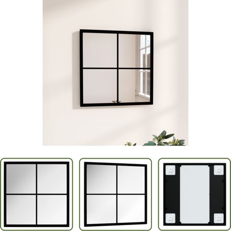 Miroir noir - Miroir mural Noir 40x40 cm métal (1/5)
