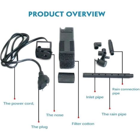 Éponge Filtrante - Pour Pompe de Filtre Aquarium - 300 à 600 L/h - Compatible Réservoir Poisson et Étang Submersible - 1 Pièce (1/4)