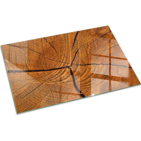 Protezione Pavimento Piastra In Vetro Temperato Per Camino Vetro Protettivo Resistente Per Camino Venature del legno in sezione trasversale 100x70 cm (1/5)