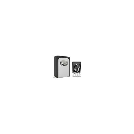 Key Box, Weatherproof Key Box, Key Box, Sturdy Aluminum Alloy, Weatherproof, for Keys, Cards, Black & Gray (1/5)