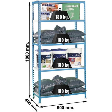 SCAFFALE S/T BLU/BIANCO - 180X90X40 (1/2)