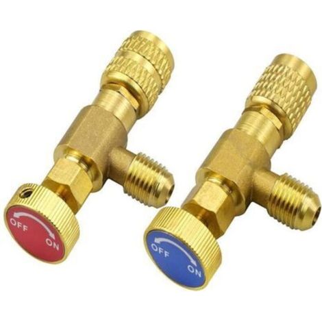 Ecleanfy-Lot de 2 vannes de régulation de réfrigérant, vanne de sécurité R410A/R22, raccords pour adaptateurs R22/R410, vanne de débit de climatisation