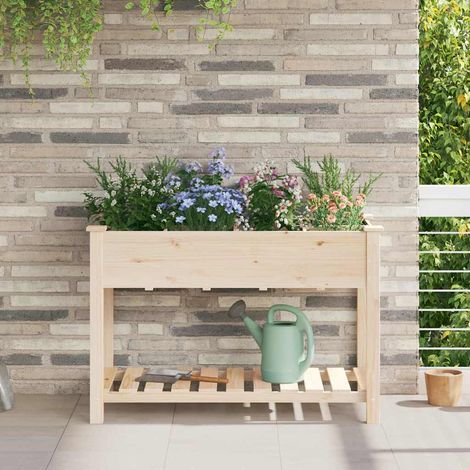 Garten-Pflanzgefäß mit Regal Beige 115 x 59 x 76,5 cm