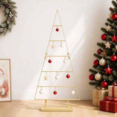 vidaXL Árbol de Navidad de metal KUOPIO 90 cm Acero Dorado (1/5)