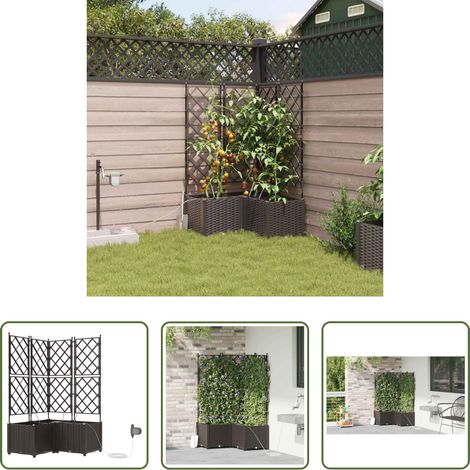 Pot de jardin - Cache-pot de jardin 3 pcs Marron Acier (1/5)