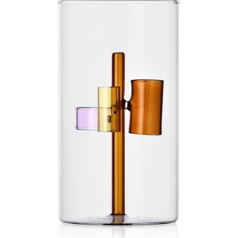 Vase 3 Bougies Ambre, Collection Iris, H20 cm, Verre borosilicaté, Fait à la Main (1/2)