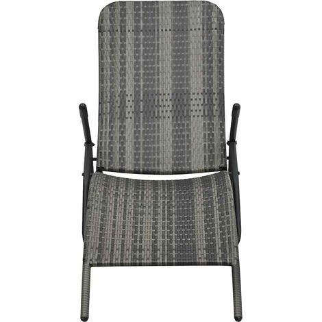 Maison Exclusive - Klappbare Sonnenliege Poly Rattan Grau (1/5)