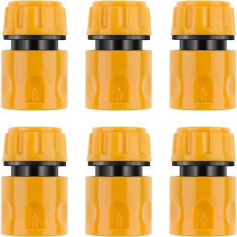 6 Pieces Male Hose Connector Extension for Garden Hose Joint (Quick Connector) (1/4)