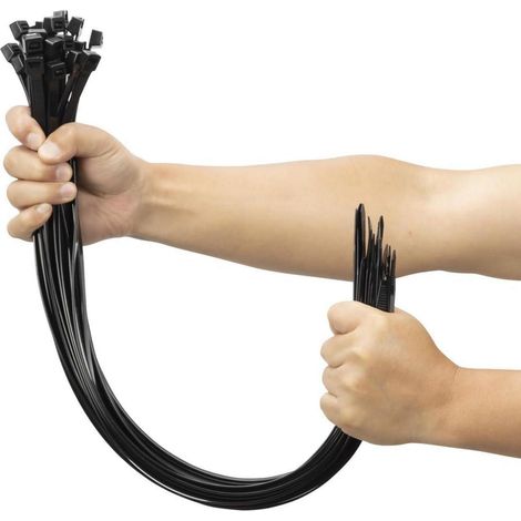 Große schwarze Kabelbinder 61 cm, 90 kg Zugkraft, 500 Stück, UV-beständig (1/5)