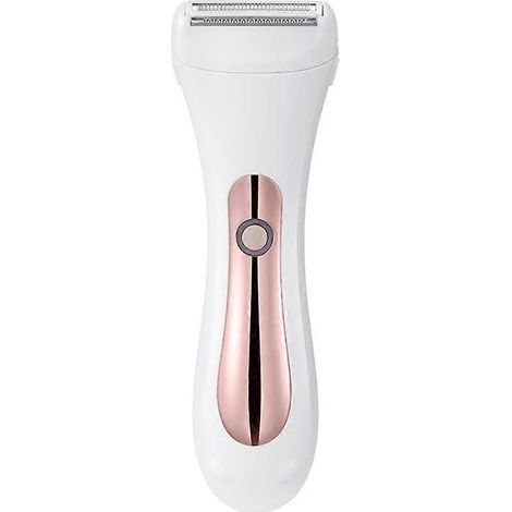 Elektrischer 2-in-1 Bikinitrimmer für Damen, elektrischer Rasierer zur Haarentfernung an Bikinizone, Gesicht und Beinen, geeignet für trockene und nasse Haut, weiß (1/5)