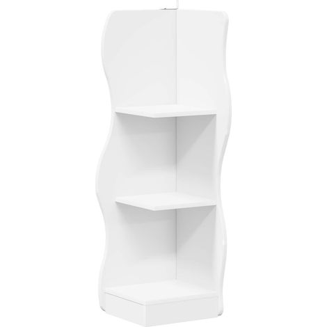 Corner Shelf with Shelf White 34 x 33 x 102 cm Engineered Wood vidaXL