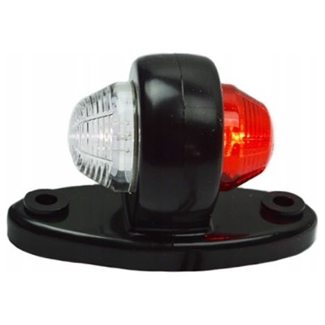 Faro di segnalazione a LED bianco e rosso su base ovale 12V-24V - LD 465 (1/5)