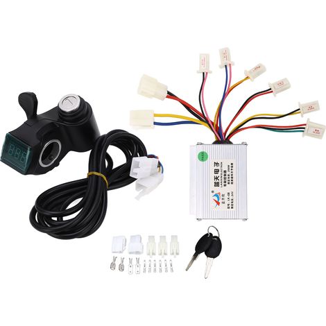Kit de contrôleur moteur à balais 24V 250W avec affichage numérique, accélérateur à pouce, clés pour conversion vélo électrique (1/5)