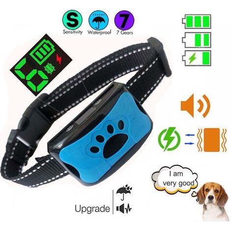 Collier anti-aboiement automatique intelligent avec tonalités d'avertissement et vibrations — Collier de dressage pour chien rechargeable