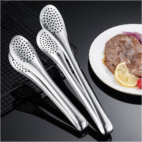 Ensemble de 2 pinces de cuisine en acier inoxydable 9 pouces, pinces de buffet argentées, Oi-FRIS (1/5)
