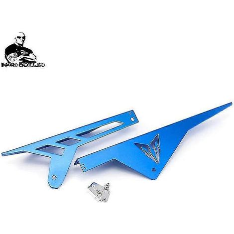 Kettenschutzabdeckung aus CNC-gefrästem Aluminium für Yamaha MT-09 XSR900 Motorräder (2013–2022, Modelljahre 2019) – Blau, ohne Logo