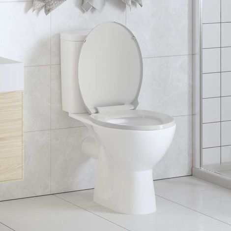 Abattant de toilette ovale, blanc, à fermeture amortie (1/5)