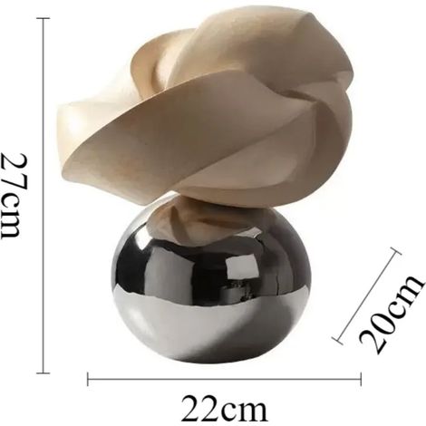 (Boule argentée - Petite) Sculpture torsadée, sculpture géométrique, décoration intérieure moderne et créative (1/5)