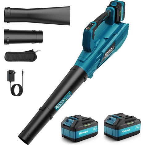Souffleur à batterie 850W – Moteur Brushless 35 000 RPM – Vitesse max 180 km/h – 2 batteries 5200mAh – Buses interchangeables (1/5)