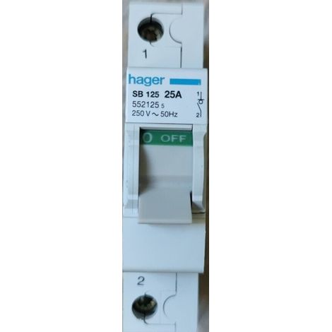 Hager SB125V Sichtschalter 1P 25A 250V