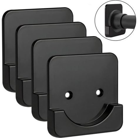 4 piezas, soporte autoadhesivo para barra de cortina de ducha, base adhesiva para barra de ducha de baño (1/5)
