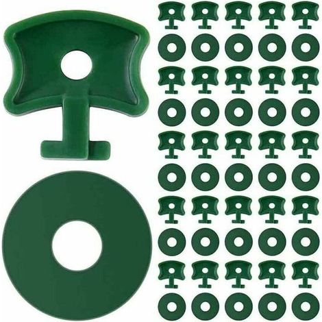 50 grüne Gewächshausclips + 50 Unterlegscheiben, schraubenlose Befestigung für Luftpolsterfolie, Schattierungsnetze auf Aluminium, für private und professionelle Gewächshäuser (1/5)