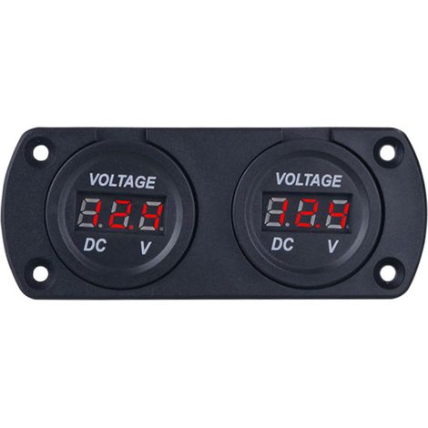 Voltímetro digital LED dual de 6-35 V para automóviles, camiones, SUV, barcos y embarcaciones de 12/24 V.