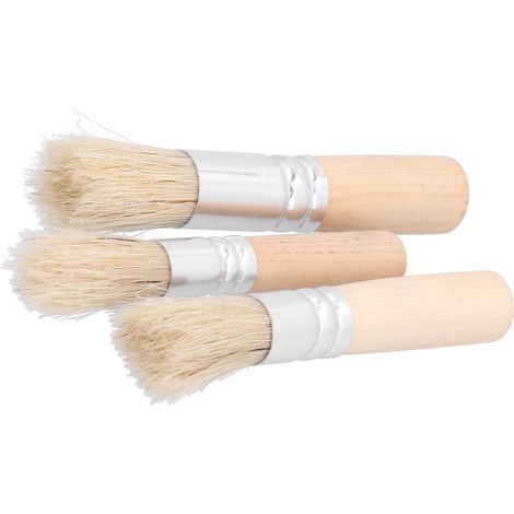 Lot de 3 pinceaux à poils pour peinture, loisirs créatifs, peinture à l'huile et aquarelle.