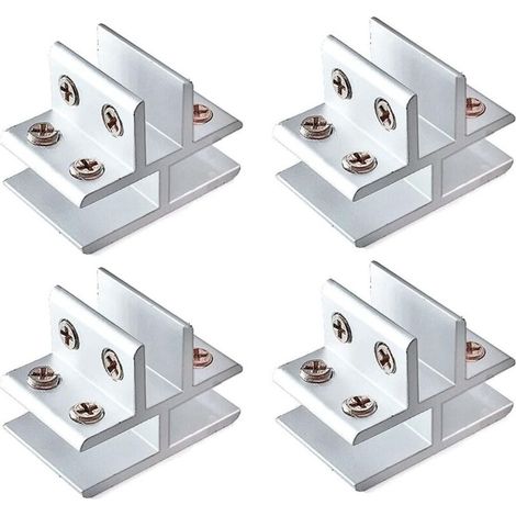 Lntyq 4 Pcs Pince à verre épaisse à 90 degrés en alliage d'aluminium pour verre de 8 à 10 mm d'épaisseur (1/3)