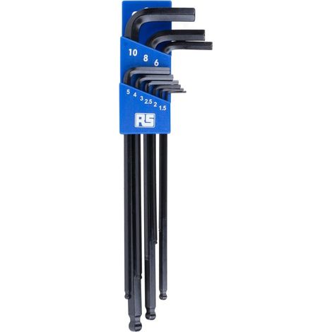 Jeu de clés Allen en L RS PRO 1.5mm Métrique Tête sphérique 9 pièces ( Prix pour 1 Jeu ) (1/5)