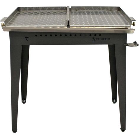 Celsius 8040 DGP Piastra ondulata - 80x40 Griglia barbecue per arrostire con gambe acciaio giardino esterno carne a gas (1/5)