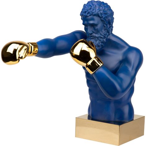 Boxer Harz/Metall Blau 33X56X56 Cm (1/5)